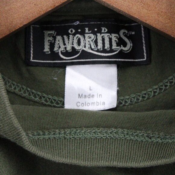 Vintage Old Favorites Shirt Mens Large L Brown Platte Lake Boat Embroidered 90s - Picture 6 of 9